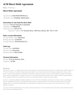 Use Case: Self-Managed Recurring Payments