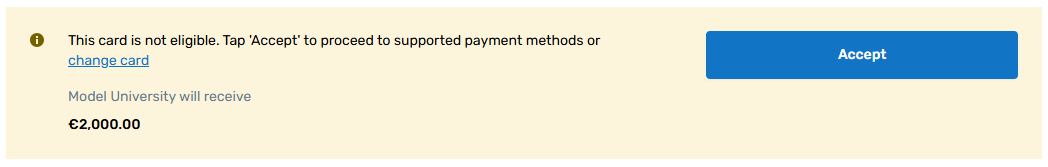 accept when tokenizing
