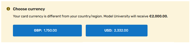 choose currency when paying